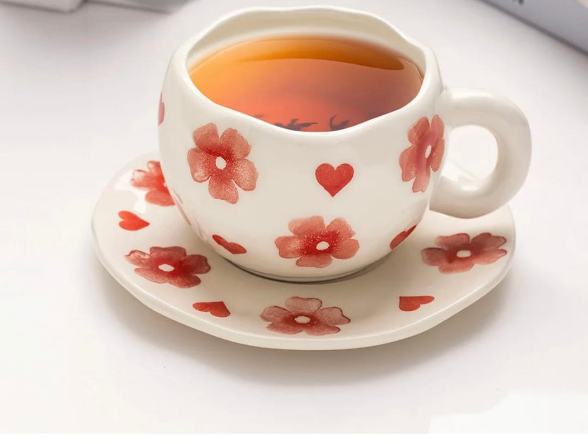 Mug - flower + heart